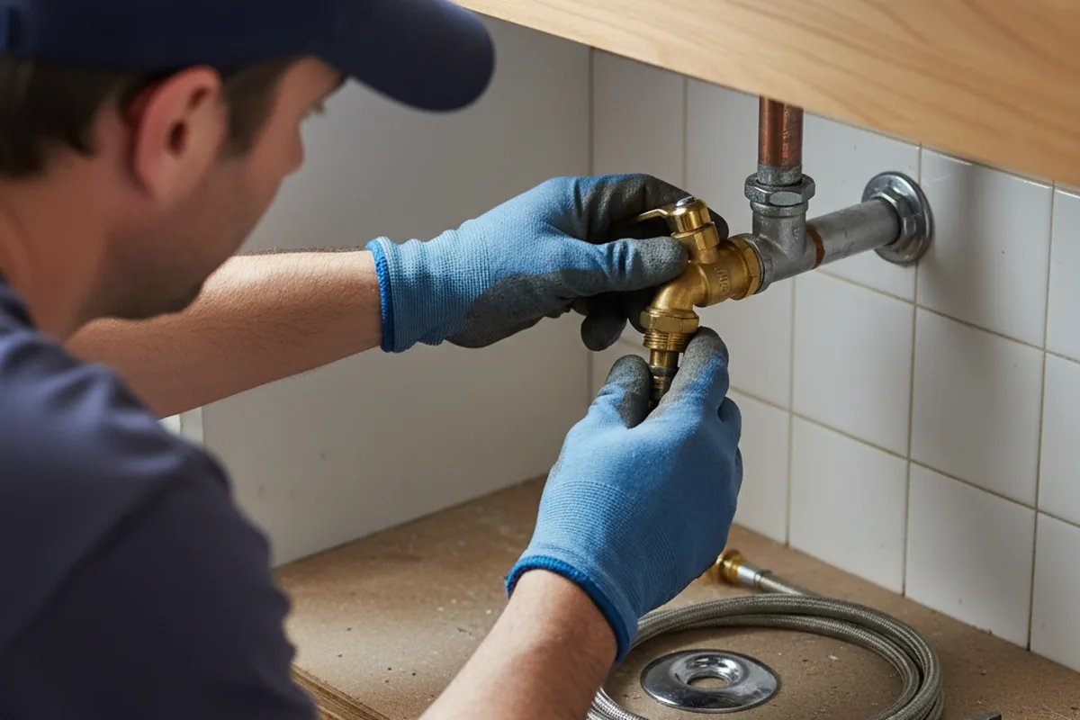 Shutoff valve and fitting work during Burst Pipe Repair in Bayside